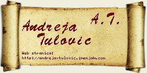 Andreja Tulović vizit kartica